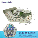 Mambobaby Yüzme Simidi - Green Leopard, Emniyetli, Gölgelikli ve Ayak Destekli