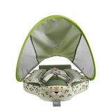 Mambobaby Yüzme Simidi - Green Leopard, Emniyetli, Gölgelikli ve Ayak Destekli