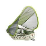 Mambobaby Yüzme Simidi - Green Leopard, Emniyetli, Gölgelikli ve Ayak Destekli