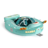 Mambobaby Yüzme Simidi - Green Monster, Emniyetli, Gölgelikli ve Ayak Destekli