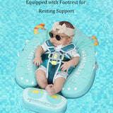 Mambobaby Yüzme Simidi - Green Monster, Emniyetli, Gölgelikli ve Ayak Destekli