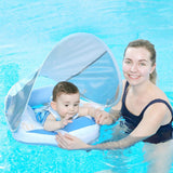 Mambobaby Yüzme Simidi - Hot Air Balloon, Emniyetli, Gölgelikli ve Ayak Destekli