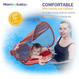 Mambobaby Yüzme Simidi - Kırmızı Yengeç, Emniyetli, Gölgelikli ve Ayak Destekli