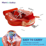 Mambobaby Yüzme Simidi - Kırmızı Yengeç, Emniyetli, Gölgelikli ve Ayak Destekli