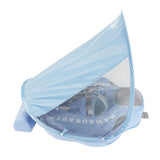 Mambobaby Yüzme Simidi - Classic Blue, Emniyetli, Gölgelikli ve Ayak Destekli