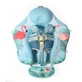 Mambobaby Yüzme Simidi - Mavi Flamingo, Emniyetli, Gölgelikli ve Ayak Destekli