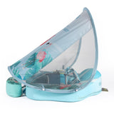 Mambobaby Yüzme Simidi - Mavi Flamingo, Emniyetli, Gölgelikli ve Ayak Destekli