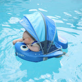 Mambobaby Yüzme Simidi - Mavi Vatoz, Emniyetli, Gölgelikli ve Ayak Destekli