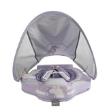 Mambobaby Yüzme Simidi - Purple Unicorn, Emniyetli, Gölgelikli ve Ayak Destekli