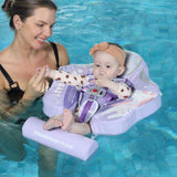 Mambobaby Yüzme Simidi - Purple Unicorn, Emniyetli, Gölgelikli ve Ayak Destekli
