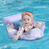 Mambobaby Yüzme Simidi - Purple Unicorn, Emniyetli, Gölgelikli ve Ayak Destekli