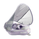 Mambobaby Yüzme Simidi - Purple Unicorn, Emniyetli, Gölgelikli ve Ayak Destekli