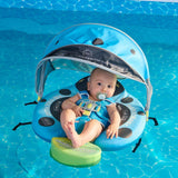 Mambobaby Yüzme Simidi - Ocean Blue Ladybug,  Emniyetli, Gölgelikli ve Ayak Destekli