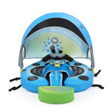 Mambobaby Yüzme Simidi - Ocean Blue Ladybug,  Emniyetli, Gölgelikli ve Ayak Destekli