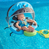 Mambobaby Yüzme Simidi - Ocean Blue Ladybug,  Emniyetli, Gölgelikli ve Ayak Destekli