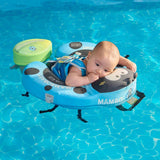 Mambobaby Yüzme Simidi - Ocean Blue Ladybug,  Emniyetli, Gölgelikli ve Ayak Destekli