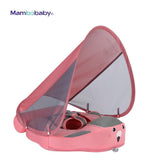 Mambobaby Yüzme Simidi - Classic Pink, Emniyetli, Gölgelikli ve Ayak Destekli