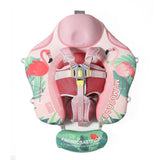 Mambobaby Yüzme Simidi - Pembe Flamingo, Emniyetli, Gölgelikli ve Ayak Destekli