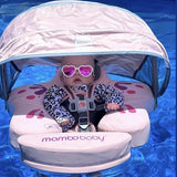 Mambobaby Yüzme Simidi - Pembe Kelebek, Emniyetli, Gölgelikli ve Ayak Destekli