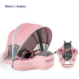 Mambobaby Yüzme Simidi - Pembe Kelebek, Emniyetli, Gölgelikli ve Ayak Destekli