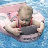 Mambobaby Yüzme Simidi - Pembe Uğur Böceği, Emniyetli, Gölgelikli ve Ayak Destekli
