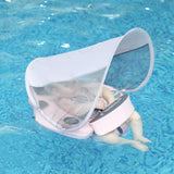 Mambobaby Yüzme Simidi - Pembe Uğur Böceği, Emniyetli, Gölgelikli ve Ayak Destekli