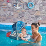 Mambobaby Yüzme Simidi - Penguin Pup, Emniyetli, Gölgelikli ve Ayak Destekli