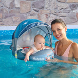 Mambobaby Yüzme Simidi - Penguin Pup, Emniyetli, Gölgelikli ve Ayak Destekli