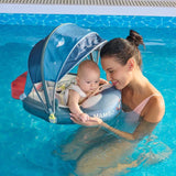 Mambobaby Yüzme Simidi - Penguin Pup, Emniyetli, Gölgelikli ve Ayak Destekli