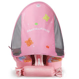 Mambobaby Yüzme Simidi - Pink Candy,  Emniyetli, Gölgelikli ve Ayak Destekli