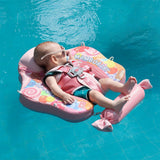 Mambobaby Yüzme Simidi - Pink Candy,  Emniyetli, Gölgelikli ve Ayak Destekli