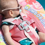 Mambobaby Yüzme Simidi - Pink Candy,  Emniyetli, Gölgelikli ve Ayak Destekli