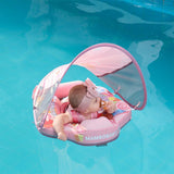 Mambobaby Yüzme Simidi - Pink Candy,  Emniyetli, Gölgelikli ve Ayak Destekli