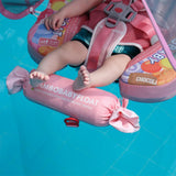 Mambobaby Yüzme Simidi - Pink Candy,  Emniyetli, Gölgelikli ve Ayak Destekli