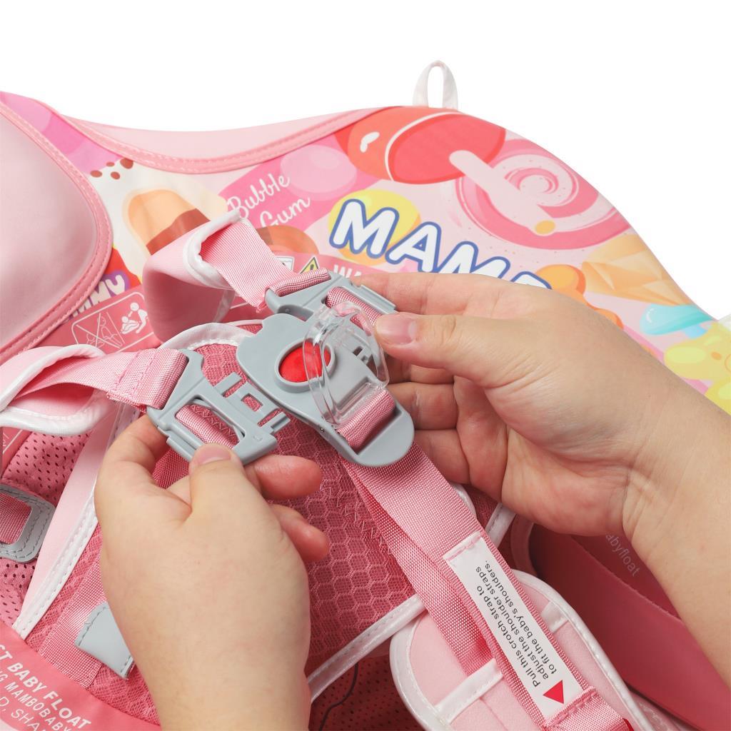 Mambo Candy Ropes Mambobaby Yüzme Simidi - Pink Candy, Emniyetli, Gölgelikli ve Ayak Des ...