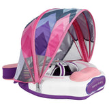 Mambobaby Yüzme Simidi - Pink Colorfish, Emniyetl Gölgelikli ve Ayak Destekli
