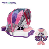 Mambobaby Yüzme Simidi - Pink Colorfish, Emniyetl Gölgelikli ve Ayak Destekli