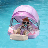 Mambobaby Yüzme Simidi - Pink Ice Cream, Emniyetli ,Gölgelikli ve Ayak Destekli