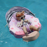 Mambobaby Yüzme Simidi - Pink Ice Cream, Emniyetli ,Gölgelikli ve Ayak Destekli