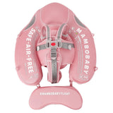 Mambobaby Yüzme Simidi - Pink Shark, Emniyetli, Gölgelikli ve Ayak Destekli