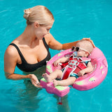 Mambobaby Yüzme Simidi - Pitaya, Emniyetli, Gölgelikli ve Ayak Destekli