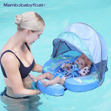 Mambobaby Yüzme Simidi - Planet, Emniyetli, Gölgelikli ve Ayak Destekli