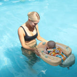 Mambobaby Yüzme Simidi - Pumpkin, Emniyetli, Gölgelikli ve Ayak Destekli