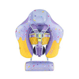 Mambobaby Yüzme Simidi - Purple Ice Cream, Emniyetli, Gölgelikli ve Ayak Destekli