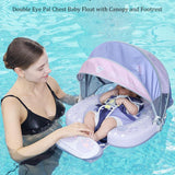 Mambobaby Yüzme Simidi - Purple Monster,  Emniyetli, Gölgelikli ve Ayak Destekli