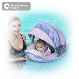 Mambobaby Yüzme Simidi - Purple Monster,  Emniyetli, Gölgelikli ve Ayak Destekli