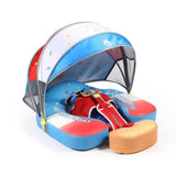 Mambobaby Yüzme Simidi - Stars&Stripes, Emniyetli, Gölgelikli ve Ayak Destekli