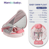 Mambobaby Yüzme Simidi - Unicorn, Katlanabilir, Emniyetli, Gölgelikli ve Ayak Destekli