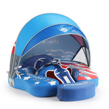 Mambobaby Yüzme Simidi - USA Flag, Emniyetli, Gölgelikli ve Ayak Destekli