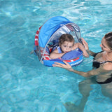 Mambobaby Yüzme Simidi - USA Flag, Emniyetli, Gölgelikli ve Ayak Destekli